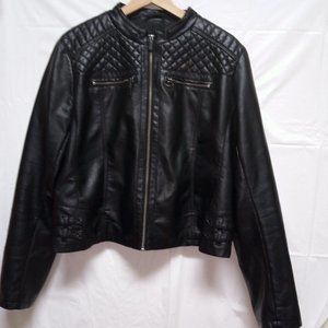 New York & Company Black Faux Leather Jacket
